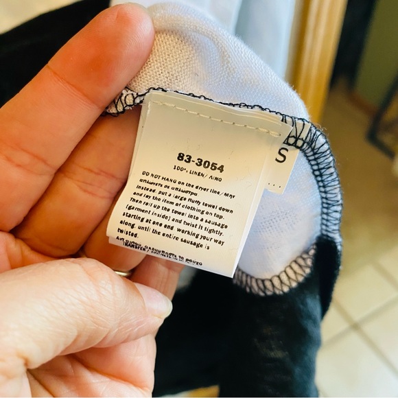 OZAI N KU NWT Color BLOCK LINEN SWEATER, BLACK/WHITE sz XS - Picture 6 of 6